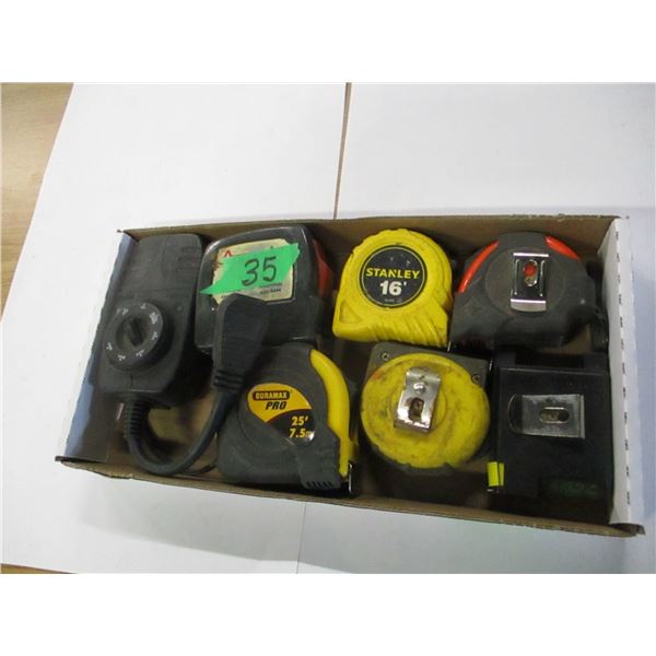 ESTATE:  FLAT C/W 6 TAPE MEASURES, 1 TIMER