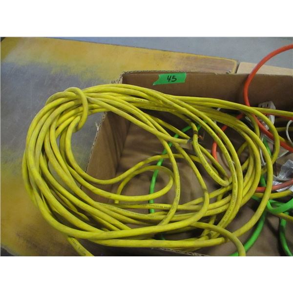 ESTATE:  BOX C/W ASSORTED EXTENSION CORDS