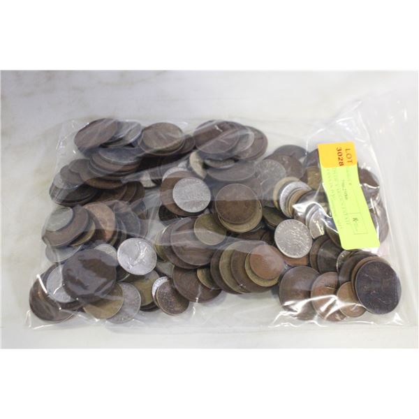 2.5 POUNDS OF VARIOUS ESTATE WORLD COINS IN BAG