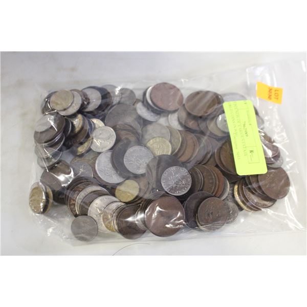 2.5 POUNDS OF VARIOUS ESTATE WORLD COINS IN BAG