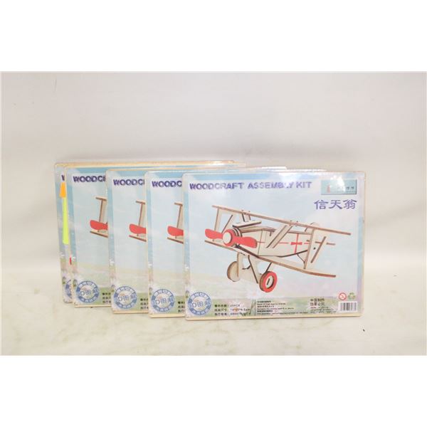 (5) NEW SEALED WOOD CRAFT ASSEMBLY KITS