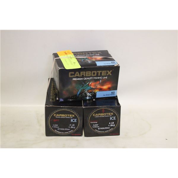 3PKS CARBOTEX 4LB ICE/WINTER FISHING LINE