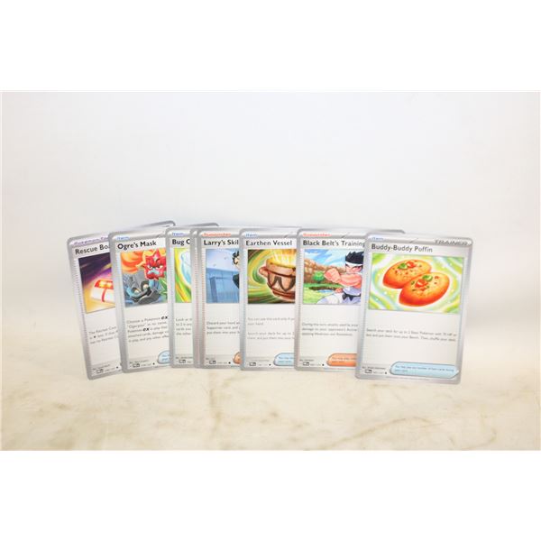 1) LOT OF 9 POKEMON TRAINER CARDS.