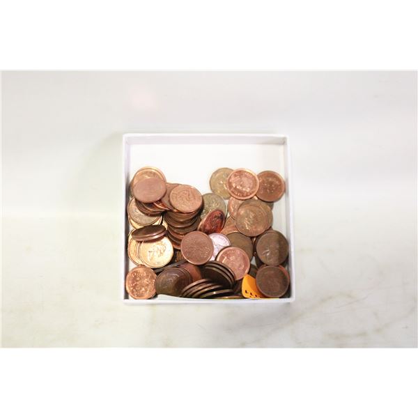BOX OF CANADIAN PENNIES
