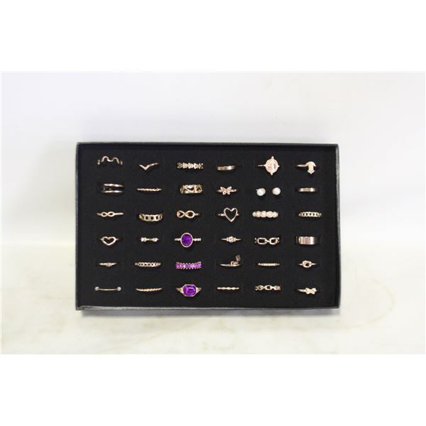 BOX OF 36 RINGS