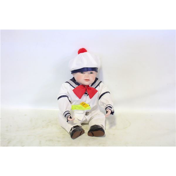 VINTAGE CRACKER JACK PORCELAIN DOLL 12" ESTATE