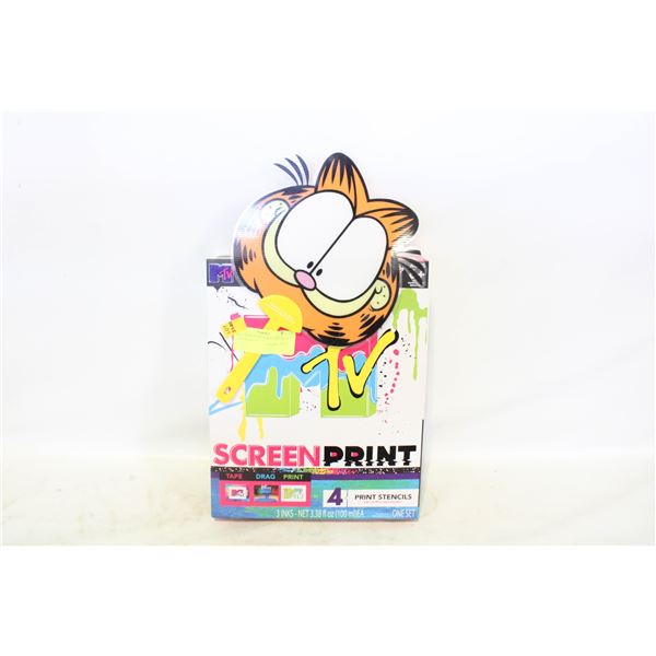 MTV SCREEN PRINT KIT UNUSED & GARFIELD FAN