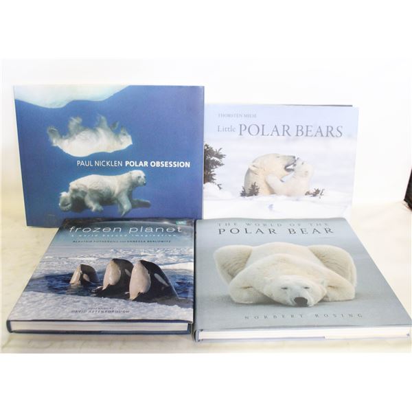 4 LARGE HARCOVER BOOKS ON POLAR BEARS