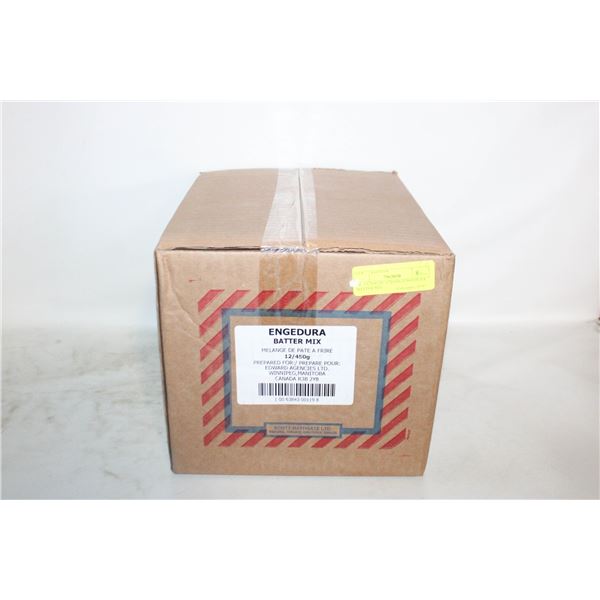 NEW CASE OF 12X450G ENGEDURA BATTER MIX
