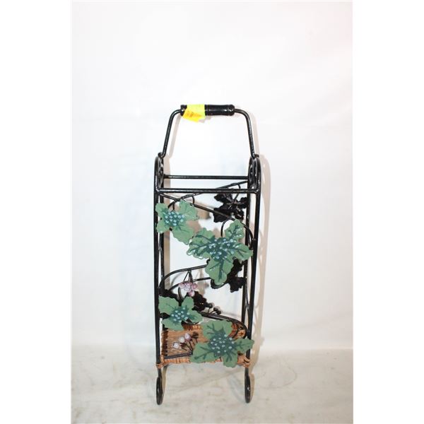 16) THREE BOTTLE STANDING WINE RACK.
