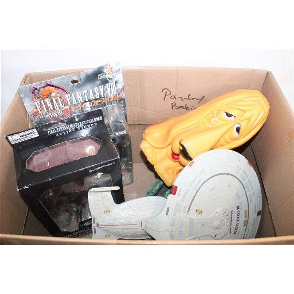 BOX FINAL FANTASY FIGURES & START TREK SHIP