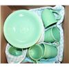Image 1 : NEW SET OF 15PC GREEN STONEWARE DISHES