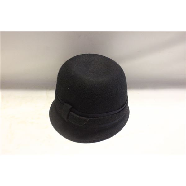 100% BLACK WOOL LADIES HAT