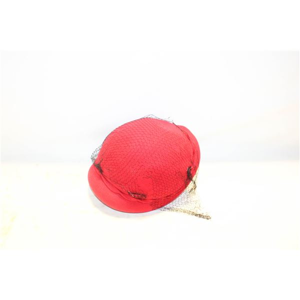 VINTAGE "EATONS" RED LADIES HAT WITH