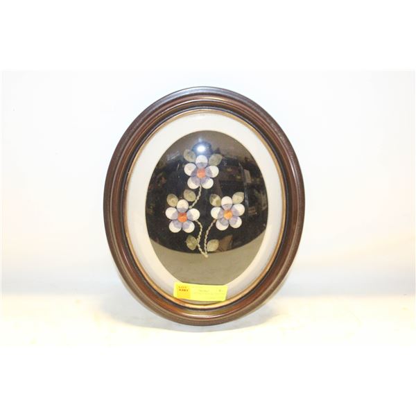 VINTAGE FRAMED MOOSE TUFTING