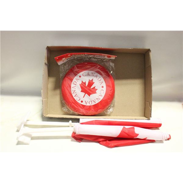 CANADA VEHICLE FLAGS & FRISBEE (3 PIECES)