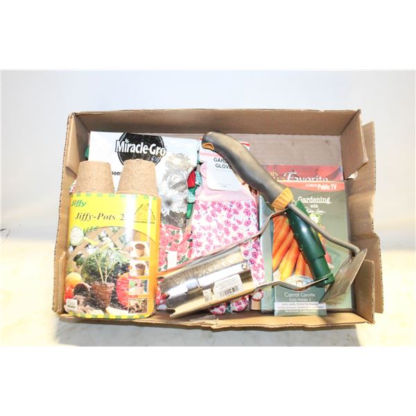 GARDENING SEEDS, TOOLS, LOIS HOLE BOOK,