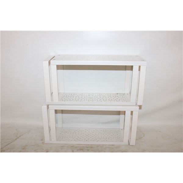 LOT OF (4) IKEA RATIONELL WHITE METAL STANDS