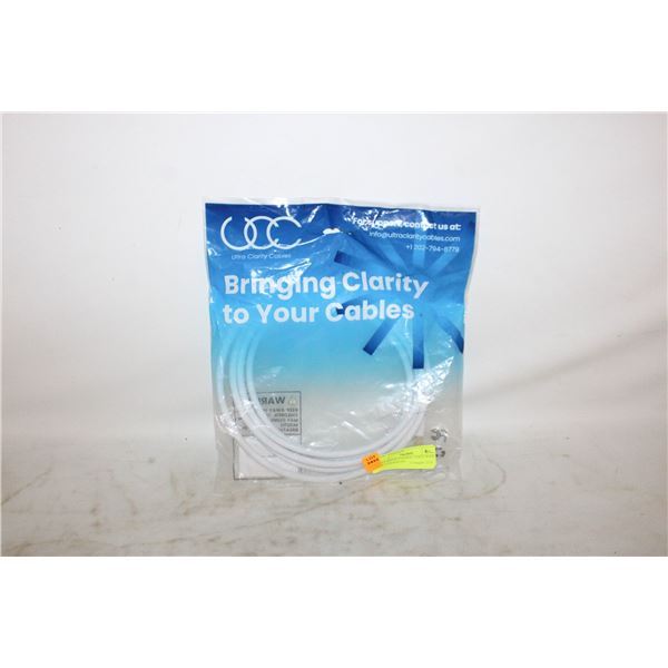10FT WHITE COAXIAL CABLE WITH WEATHERPROOF
