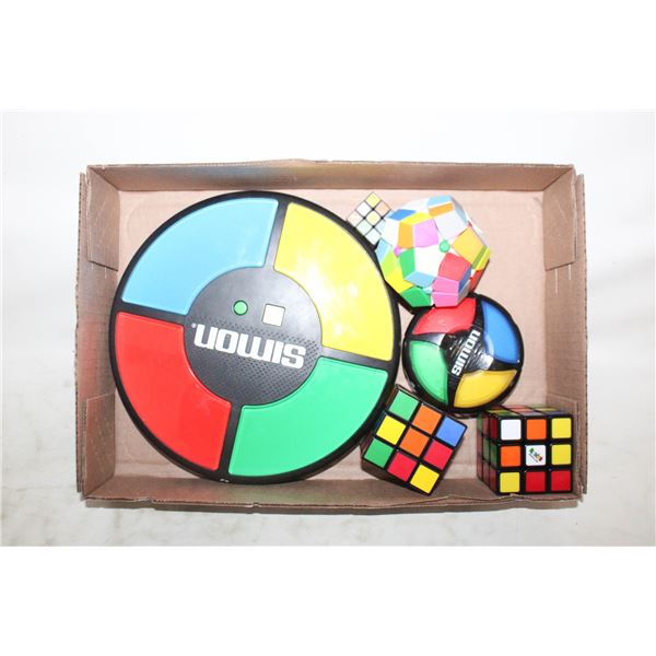 RUBIK CUBES & SIMON TOYS, NEW BATTERIES
