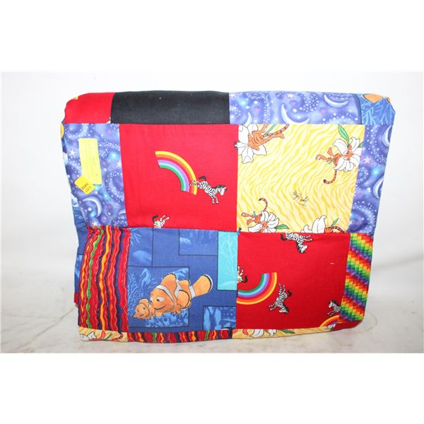 NEW HOME-MADE PATCHWORK QUILT, 4FT X 5FT,