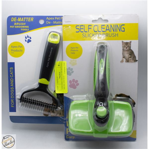 #4393-DOG AND CAT DE-MATTING BRUSH AND SELF