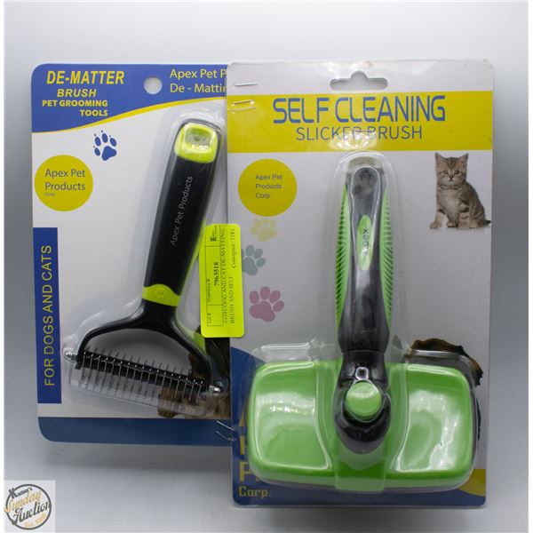 #4391-DOG AND CAT DE-MATTING BRUSH AND SELF