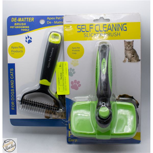 #4392-DOG AND CAT DE-MATTING BRUSH AND SELF