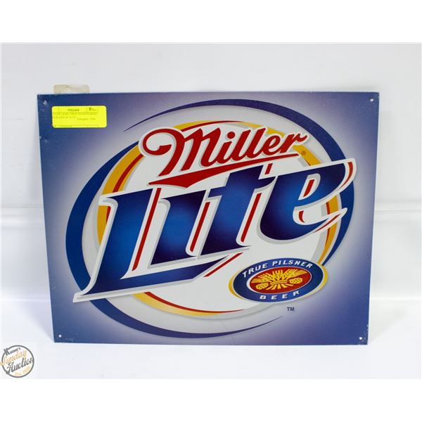 MILLER LIGHT TRUE PILSNER BEER TIN PLATE 16" X 12"