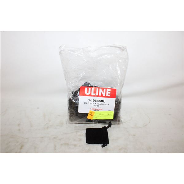 LOT OF ULINE BLACK VELVET POUCHES
