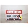 Image 1 : NO SOLICITING NO EXCEPTION METAL SIGN NEW