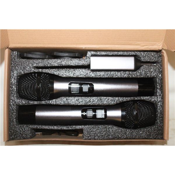 NEW 2 PACK OF CORDLESS MICROPHONES,