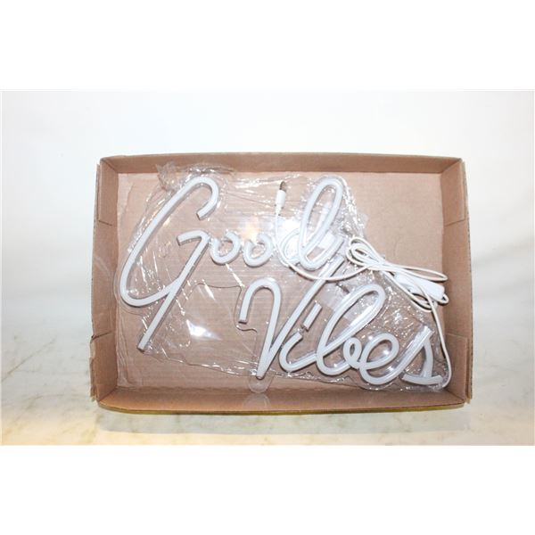 NEW GOOD VIBES NEON SIGN, PINK LED LIGHT