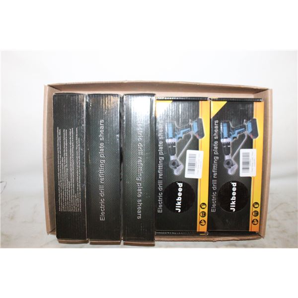 LOT OF 5 METAL NIBBLER DRILL ATTACHMENT