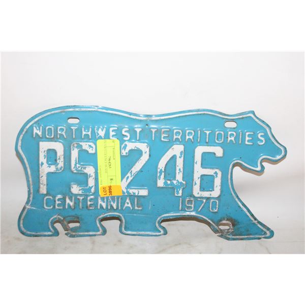 1970 NWT LICENCE PLATE