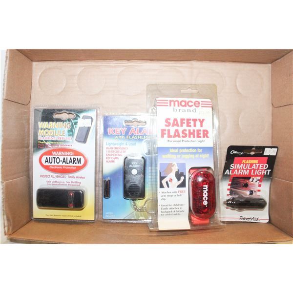 NEW KEY ALARM WITH FLASHLIGHT/SAFETY FLASHER/