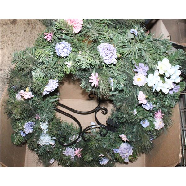 LARGE FLORAL WREATH & HOOK 24”