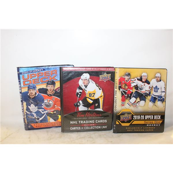 3 NHL TIM HORTONS COLLECTORS CARD BINDERS
