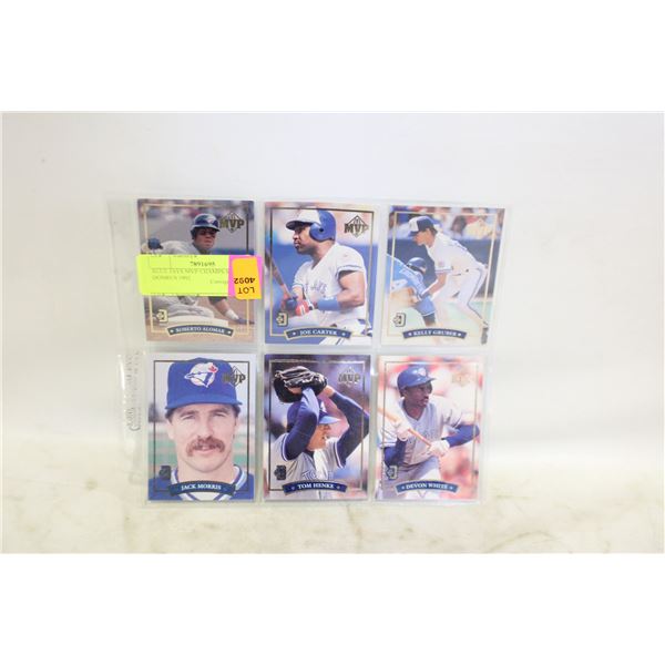BLUE JAYS MVP CHAMPS SET 1 TO 6 DONRUSS 1992