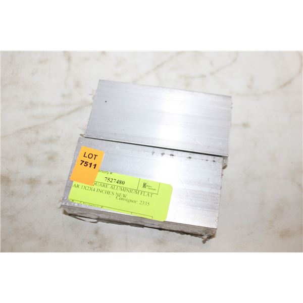 2 PACK SQUARE ALUMINIUM FLAT BAR 1X2X4 INCHES NEW