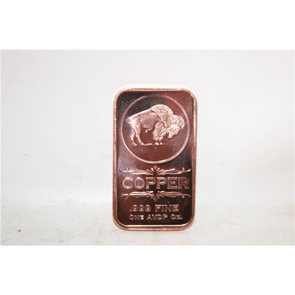 1 OZ COPPER BAR