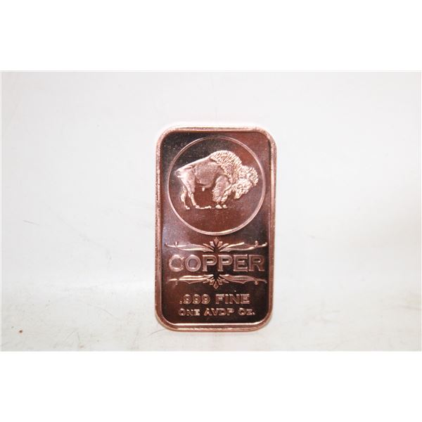 1 OZ COPPER BAR