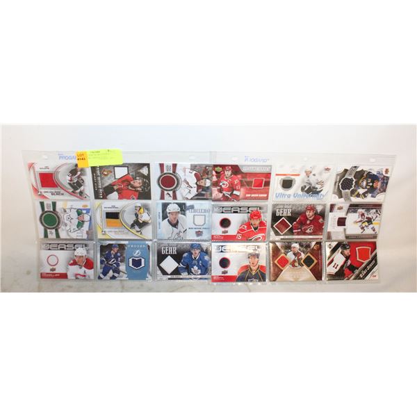 2 SHEETS GAME WORN JERSEY COLLECTOR CARDS-ESTATE
