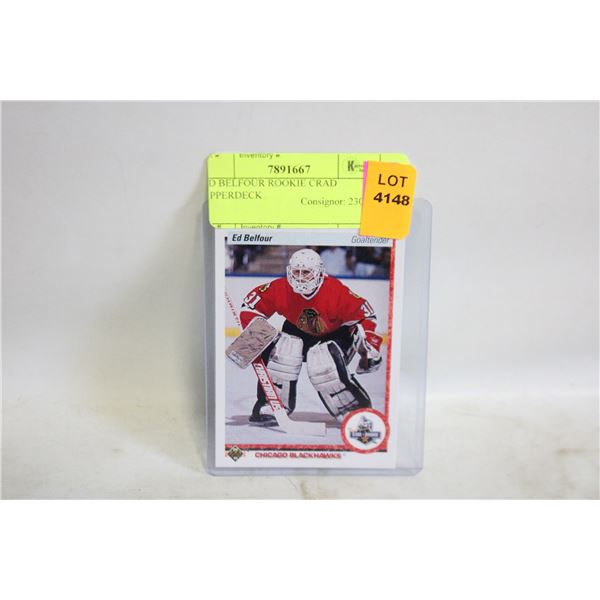 ED BELFOUR ROOKIE CRAD UPPERDECK