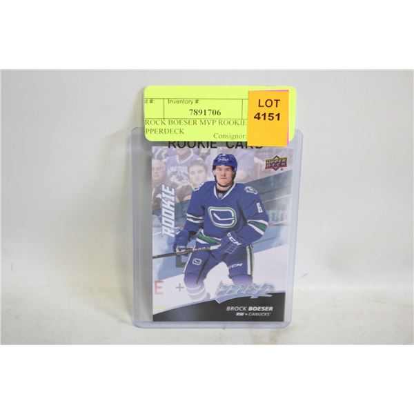 BROCK BOESER MVP ROOKIE CARD UPPERDECK