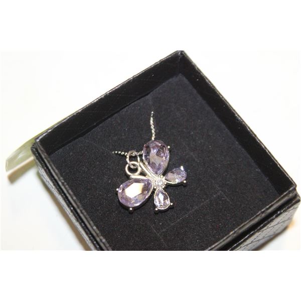 16” ST. ST. PURPLE CRYSTAL BUTTERFLY