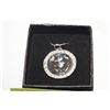 Image 1 : 16” ST. ST. SUSPENDED SILVER FLAKE NECKLACE