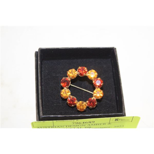 AUSTRIAN DESIGN AMBER & BROWN CRYSTAL BR.
