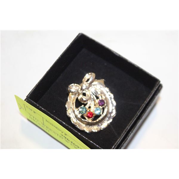 VTG. WREATH W CRYSTALS BROOCH