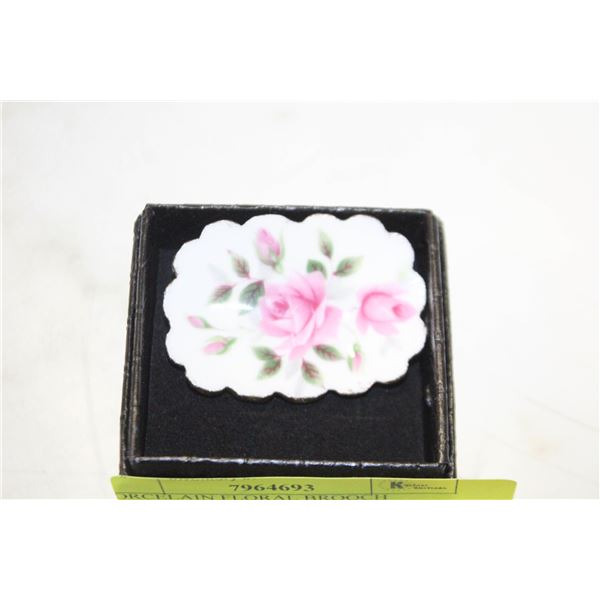 PORCELAIN FLORAL BROOCH
